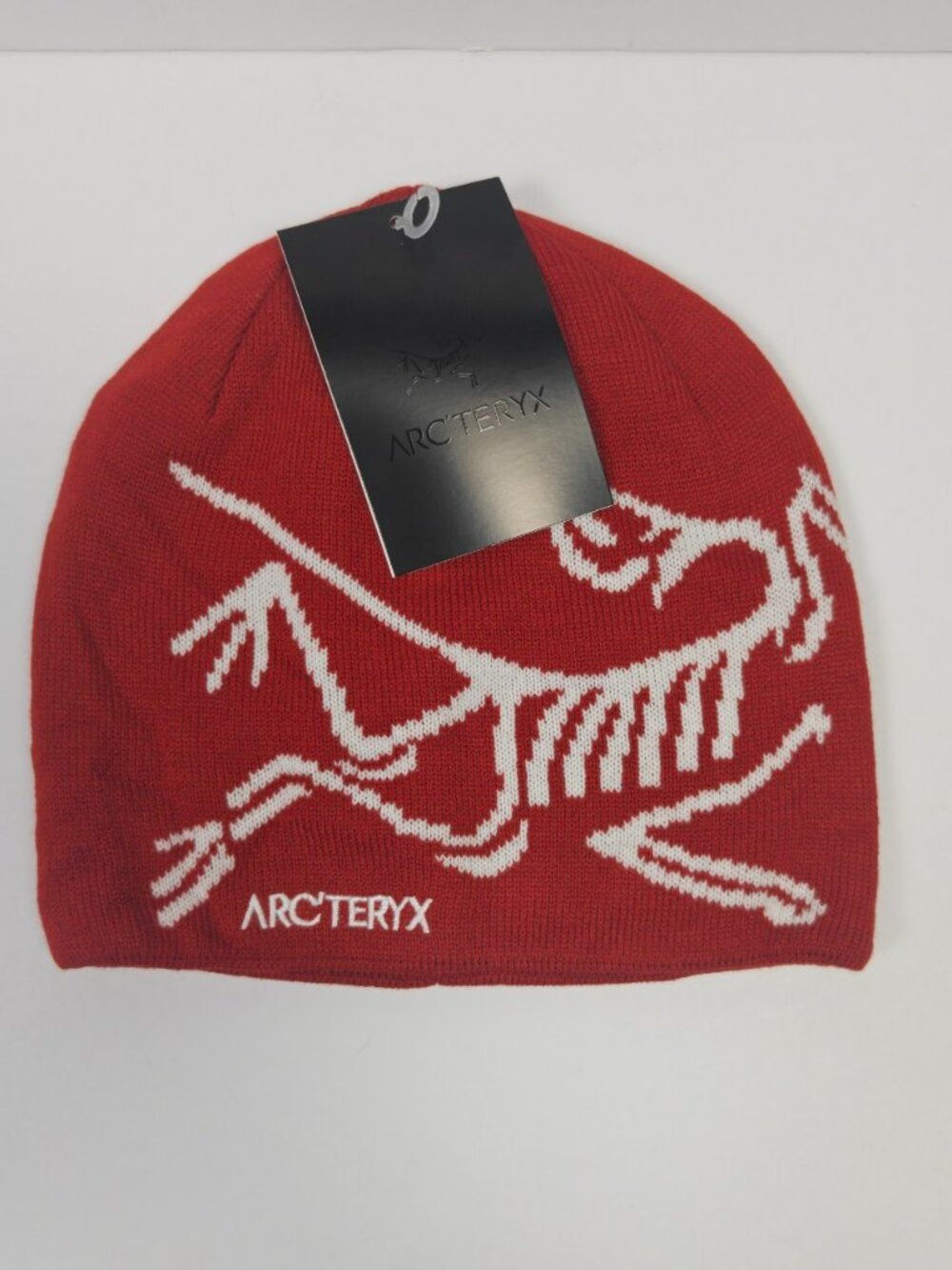 Arc'teryx Red And White Bird Head Toque Skullcap Beanie